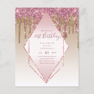 Prospectus 11,4 Cm X 14,2 Cm BUDGET 21e Parties scintillant de séchage d'annive