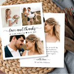 Prospectus 11,4 Cm X 14,2 Cm Budget 3 Photo Collage Mariage Merci Circulaire<br><div class="desc">Budget, Minimaliste, Moderne, Élégant (3) Photo Collage Love and Thanks Calligraphie Script Mariage Merci personnalisé abordable petit budget flyer. Un mariage élégant vous remercie modèle avec trois photos sur le devant et une photo sur le dos. ***VEUILLEZ NOTER! *** LE DOCUMENT BUDGÉTAIRE/VOL EST EN PAPIER MINCE. AUCUNE ENVELOPPE INCLUSE.** METTRE...</div>