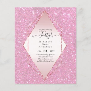 Prospectus 11,4 Cm X 14,2 Cm Budget 40e anniversaire Parties scintillant Foil R
