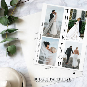 Prospectus 11,4 Cm X 14,2 Cm Budget 4 collage photo mariage remerciements