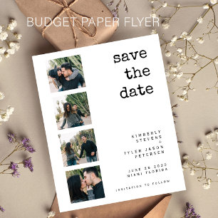 Prospectus 11,4 Cm X 14,2 Cm Budget 4 photo collage mariage enregistrer la date