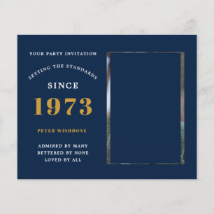 Prospectus 11,4 Cm X 14,2 Cm Budget 50e anniversaire Invitation 1973 Nom Photo