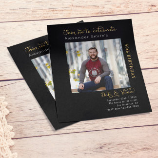 Prospectus 11,4 Cm X 14,2 Cm Budget 50e anniversaire Invitation noire