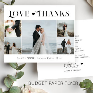 Prospectus 11,4 Cm X 14,2 Cm Budget 5 montage photo mariage moderne remerciemen