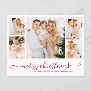 Prospectus 11,4 Cm X 14,2 Cm Budget 5 Photo Red Christmas Holiday Flyer