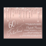 Prospectus 11,4 Cm X 14,2 Cm Budget 60e anniversaire Parties scintillant Rose G<br><div class="desc">REMARQUE : Les enveloppes ne sont pas incluses et cette invitation économique imprime sur papier mince, et non sur stock de carte épais. Élégante et chic invitation de fête du 60e anniversaire avec "60 & Fabulous" dans un script blanc élégant sur un arrière - plan d'or rose et rose or...</div>
