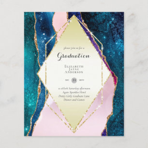 Prospectus 11,4 Cm X 14,2 Cm BUDGET Agate GRADUY Invitations Parties scintillan
