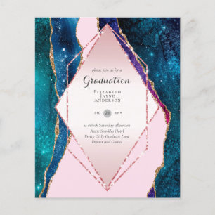 Prospectus 11,4 Cm X 14,2 Cm BUDGET Agate GRADUY Invitations Parties scintillan