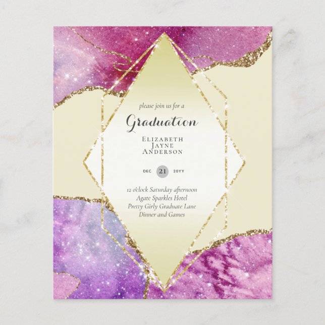 Prospectus 11,4 Cm X 14,2 Cm BUDGET Agate GRADUY Invitations Parties scintillan (Devant)