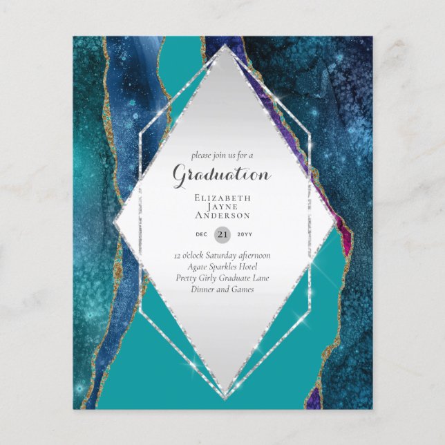 Prospectus 11,4 Cm X 14,2 Cm BUDGET Agate GRADUY Invitations Parties scintillan (Devant)