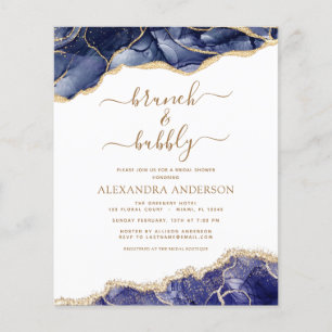 Prospectus 11,4 Cm X 14,2 Cm Budget Agate Marine Blue Gold Brunch & Bubbly
