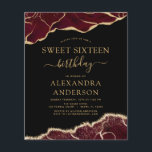 Prospectus 11,4 Cm X 14,2 Cm Budget Agate Sweet 16 Anniversaire Bourgogne Or<br><div class="desc">Budget Agate Geode Black,  Bourgogne et Gold Foil Invitations de fête d'anniversaire - comprend un script moderne magnifique et élégant pour le Sweet sixteen spécial (16e) fête d'anniversaire.</div>