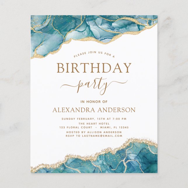 Prospectus 11,4 Cm X 14,2 Cm Budget Agate Turquoise Anniversaire (Devant)