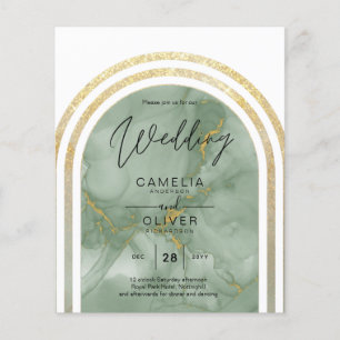 Prospectus 11,4 Cm X 14,2 Cm BUDGET All-in1 Or Vert Sage Marbre Arc de Triomphe