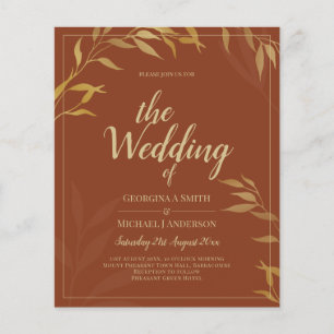 Prospectus 11,4 Cm X 14,2 Cm Budget All-in-1 Rustic Terracotta GOLD Mariage