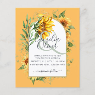 Prospectus 11,4 Cm X 14,2 Cm BUDGET All-in-1 Rustique tournesols Mariage de ver