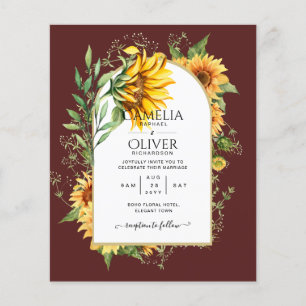 Prospectus 11,4 Cm X 14,2 Cm BUDGET All-in-1 Rustique tournesols Mariage de ver