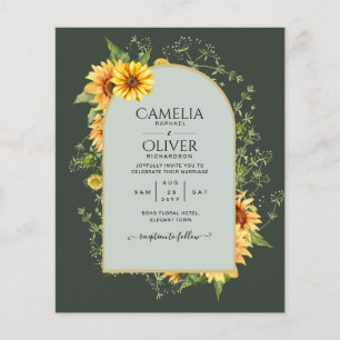 Prospectus 11,4 Cm X 14,2 Cm BUDGET All-in-1 Rustique tournesols Mariage de ver