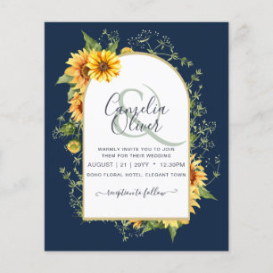 Prospectus 11,4 Cm X 14,2 Cm BUDGET All-in-1 Rustique tournesols Mariage de ver