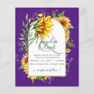 Prospectus 11,4 Cm X 14,2 Cm BUDGET All-in-1 Rustique tournesols Mariage de ver