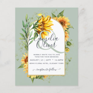 Prospectus 11,4 Cm X 14,2 Cm BUDGET All-in-1 Rustique tournesols Mariage de ver