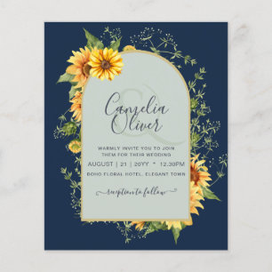 Prospectus 11,4 Cm X 14,2 Cm BUDGET All-in-1 Rustique tournesols Mariage de ver