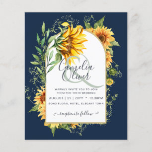 Prospectus 11,4 Cm X 14,2 Cm BUDGET All-in-1 Rustique tournesols Mariage de ver