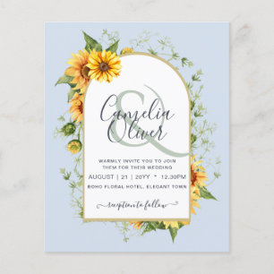 Prospectus 11,4 Cm X 14,2 Cm BUDGET All-in-1 Rustique tournesols Mariage de ver