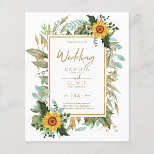 Prospectus 11,4 Cm X 14,2 Cm BUDGET All-in-1 Rustique tournesols Mariage de ver