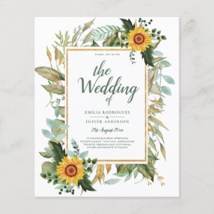 Prospectus 11,4 Cm X 14,2 Cm BUDGET All-in-1 Rustique tournesols Mariage de ver