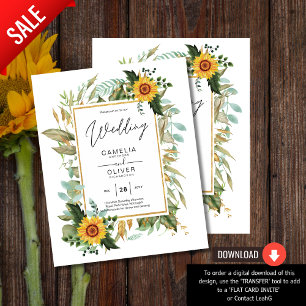 Prospectus 11,4 Cm X 14,2 Cm BUDGET All-in-1 Rustique tournesols Mariage de ver