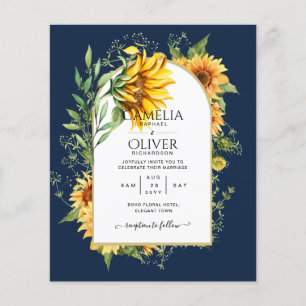 Prospectus 11,4 Cm X 14,2 Cm BUDGET All-in-1 Rustique tournesols Mariage de ver