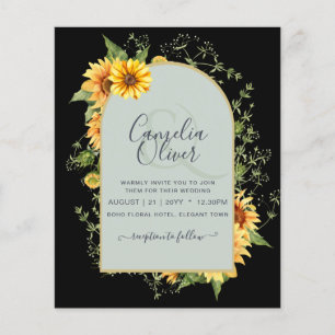 Prospectus 11,4 Cm X 14,2 Cm BUDGET All-in-1 Rustique tournesols Mariage de ver