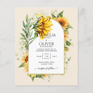 Prospectus 11,4 Cm X 14,2 Cm BUDGET All-in-1 Rustique tournesols Mariage de ver