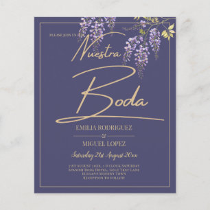 Prospectus 11,4 Cm X 14,2 Cm BUDGET All-In-1 Wisteria Dusty Purple Gold Mariage