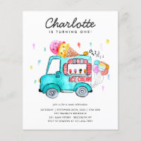 Budget Aquarelle Camion Balloon Crème de glace Ann