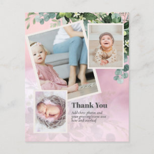 Prospectus 11,4 Cm X 14,2 Cm BUDGET Baby Event MERCI CARTES Photo Collage