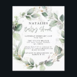 Prospectus 11,4 Cm X 14,2 Cm budget baby shower d'aquarelle d'eucalyptus<br><div class="desc">budget élégant eucalyptus mignon éléphant feuillage invitation baby shower.</div>