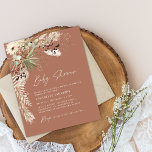 Prospectus 11,4 Cm X 14,2 Cm Budget baby shower pampas moderne boho élégant<br><div class="desc">Baby shower budget pampas herbe et eucalyptus moderne boho élégant design d'invitation à la fête élégante. Dans une terre cuite contemporaine,  vert sauge,  naturel,  crème et noir colorway.</div>