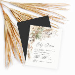 Prospectus 11,4 Cm X 14,2 Cm Budget baby shower pampas moderne noir<br><div class="desc">Baby shower budget pampas herbe et eucalyptus moderne boho élégant design de fête élégant. Dans une terre cuite contemporaine,  vert sauge,  naturel,  crème et noir colorway.</div>