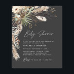 Prospectus 11,4 Cm X 14,2 Cm Budget baby shower pampas moderne noir élégant<br><div class="desc">Baby shower budget pampas herbe et eucalyptus moderne boho élégant design invitation de fête élégant. Dans une terre cuite contemporaine,  vert sauge,  naturel,  crème et noir colorway.</div>