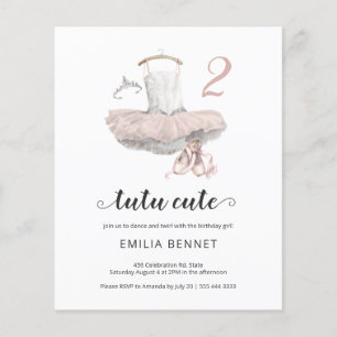 Prospectus 11,4 Cm X 14,2 Cm Budget Ballerina Tutu Cute 2e Invitation anniversa
