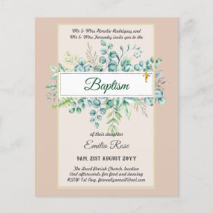 Prospectus 11,4 Cm X 14,2 Cm Budget BAPTISM Baptiser la verdure Feuilles Invita