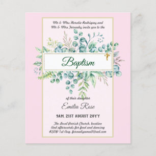 Prospectus 11,4 Cm X 14,2 Cm Budget BAPTISM Baptiser la verdure Feuilles Invita
