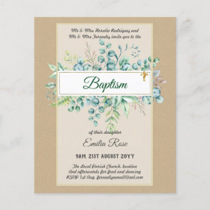 Prospectus 11,4 Cm X 14,2 Cm Budget BAPTISM Baptiser la verdure Feuilles Invita