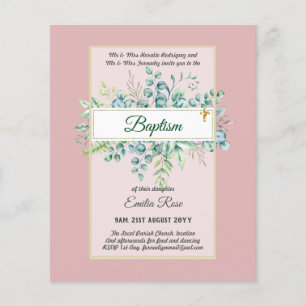 Prospectus 11,4 Cm X 14,2 Cm Budget BAPTISM Baptiser la verdure Feuilles Invita