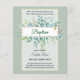 Prospectus 11,4 Cm X 14,2 Cm Budget BAPTISM Baptiser la verdure Feuilles Invita