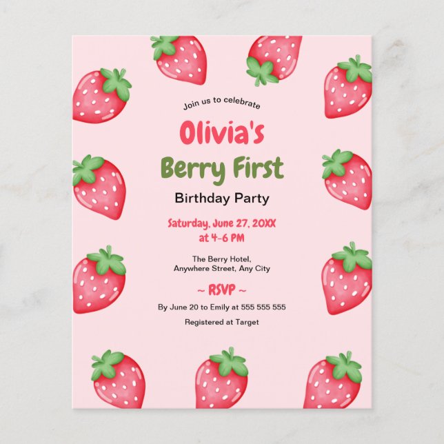 Prospectus 11,4 Cm X 14,2 Cm Budget Berry Premier anniversaire 1er anniversaire (Devant)