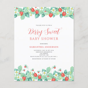 Prospectus 11,4 Cm X 14,2 Cm Budget Berry Sweet Baby shower Invitation