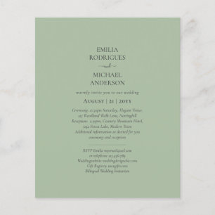 Prospectus 11,4 Cm X 14,2 Cm BUDGET Bilingue Double Sage Monochrome